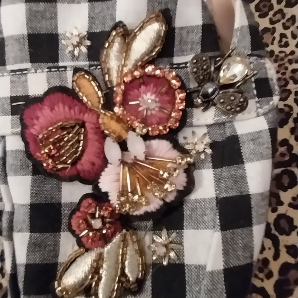 2723 Size 7.5 Sam Edelman Black And White Embellished Slides - Picture 3 of 9